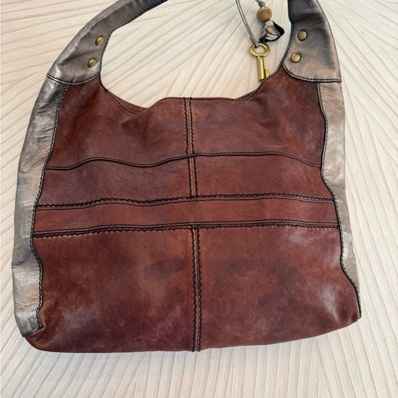 Fossil Two-Tone Leather Hobo Bag Y2K - Picture 3 of 10